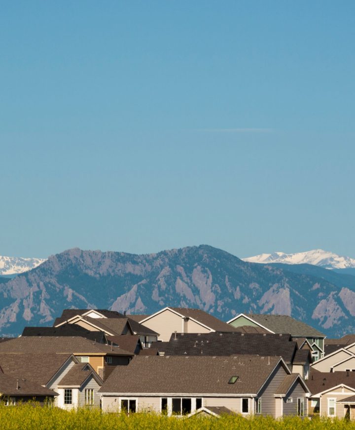 Houses Suburban subdivision in town of Erie, Colorado.